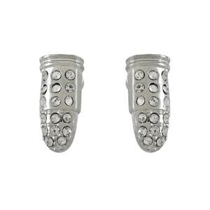 Beautiful Chrome Bullet Rhinestone Stud Earrings